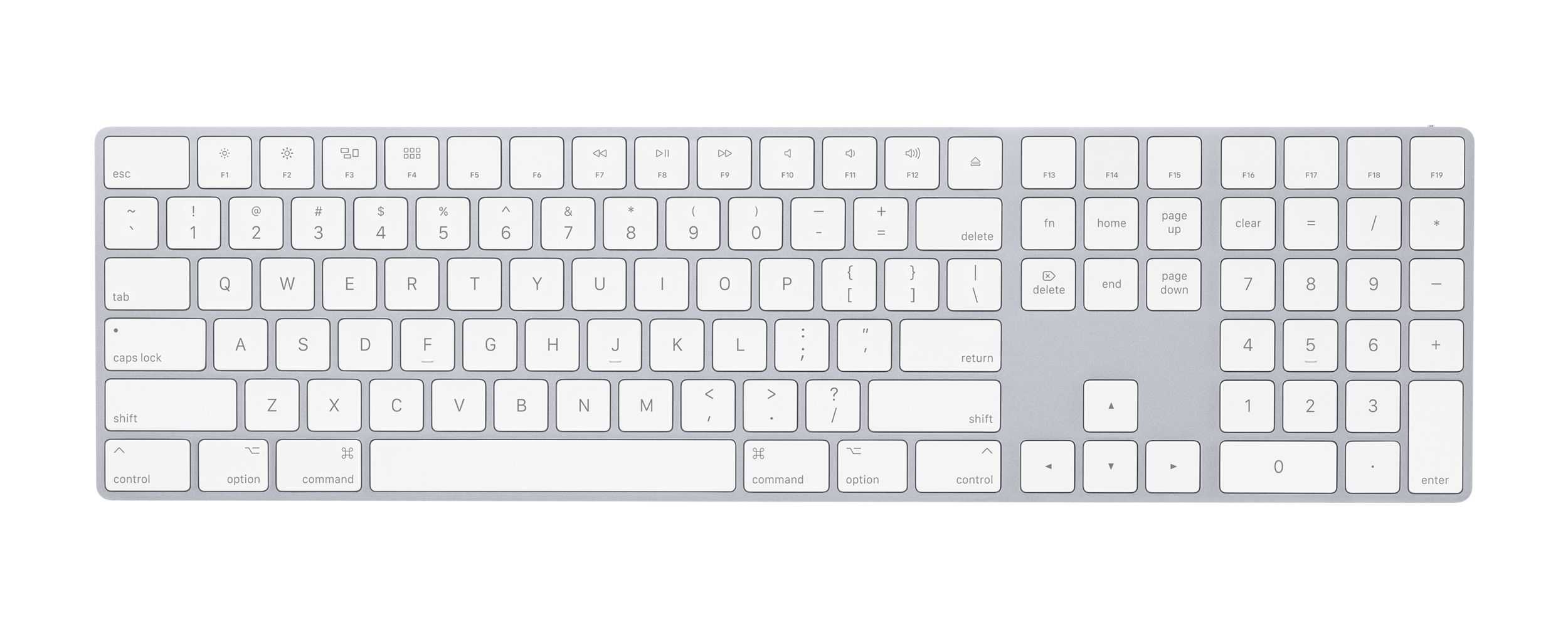 Apple Magic Keyboard mit Ziffernblock Das Apple Magic Keyboard besitzt Navigationstasten