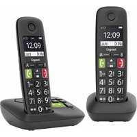 Gigaset E290A DuoEigenschaften:Zwei Telefone mit einem AnrufbeantworterSchwarz-weiß DisplayDisplay- und Tastenbeleuchtung150 TelefonbucheinträgeFunktionen: Wahlwiederholung