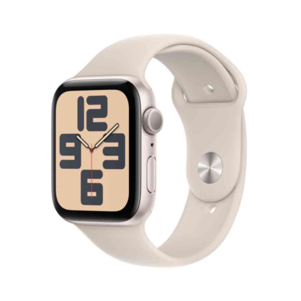 Kurzinfo: Apple Watch SE (GPS) - 44 mm - Starlight Aluminium - intelligente Uhr mit Sportband - Flouroelastomer - Starlight - Bandgröße: S/M - 32 GB - Wi-Fi